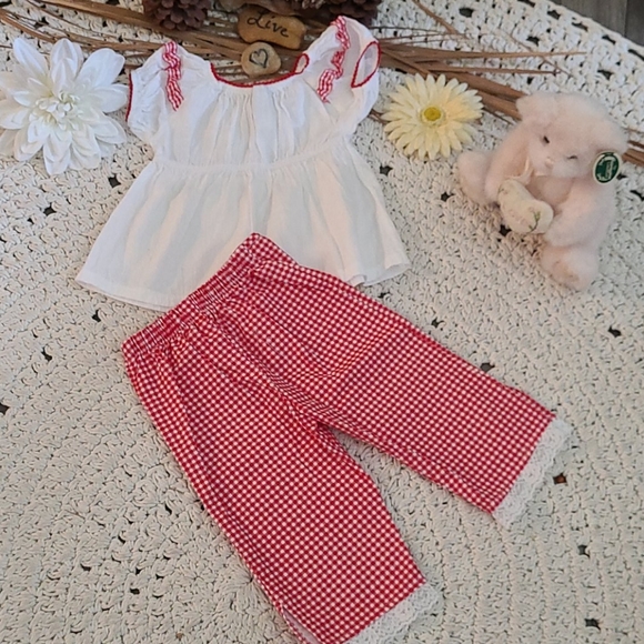 NWOT BO HO RED WHITE 2 PIECE SET PLAID MULTI 3T - Picture 14 of 16